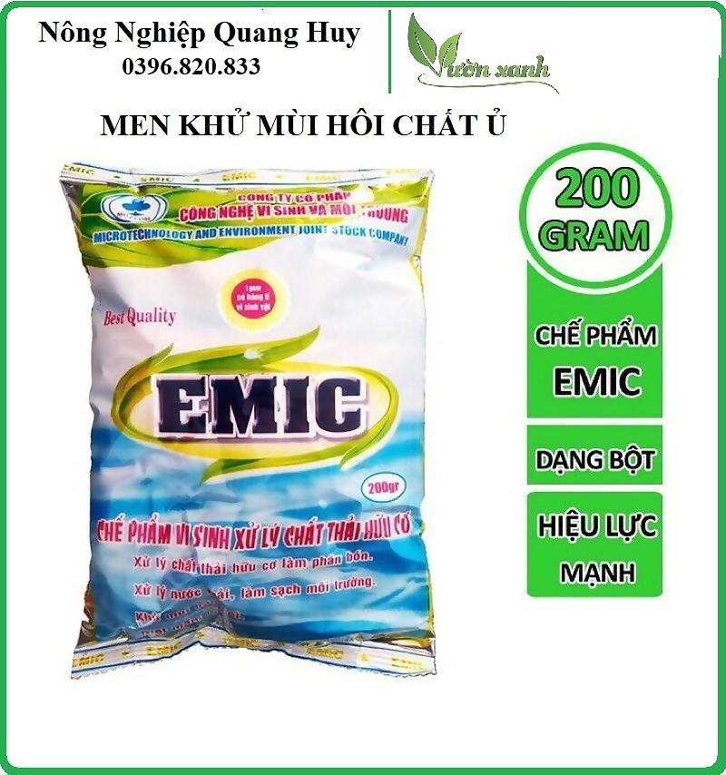 Chế phẩm EMIC 200gr vi sinh xử lý mùi hôi chất thải hữu cơ